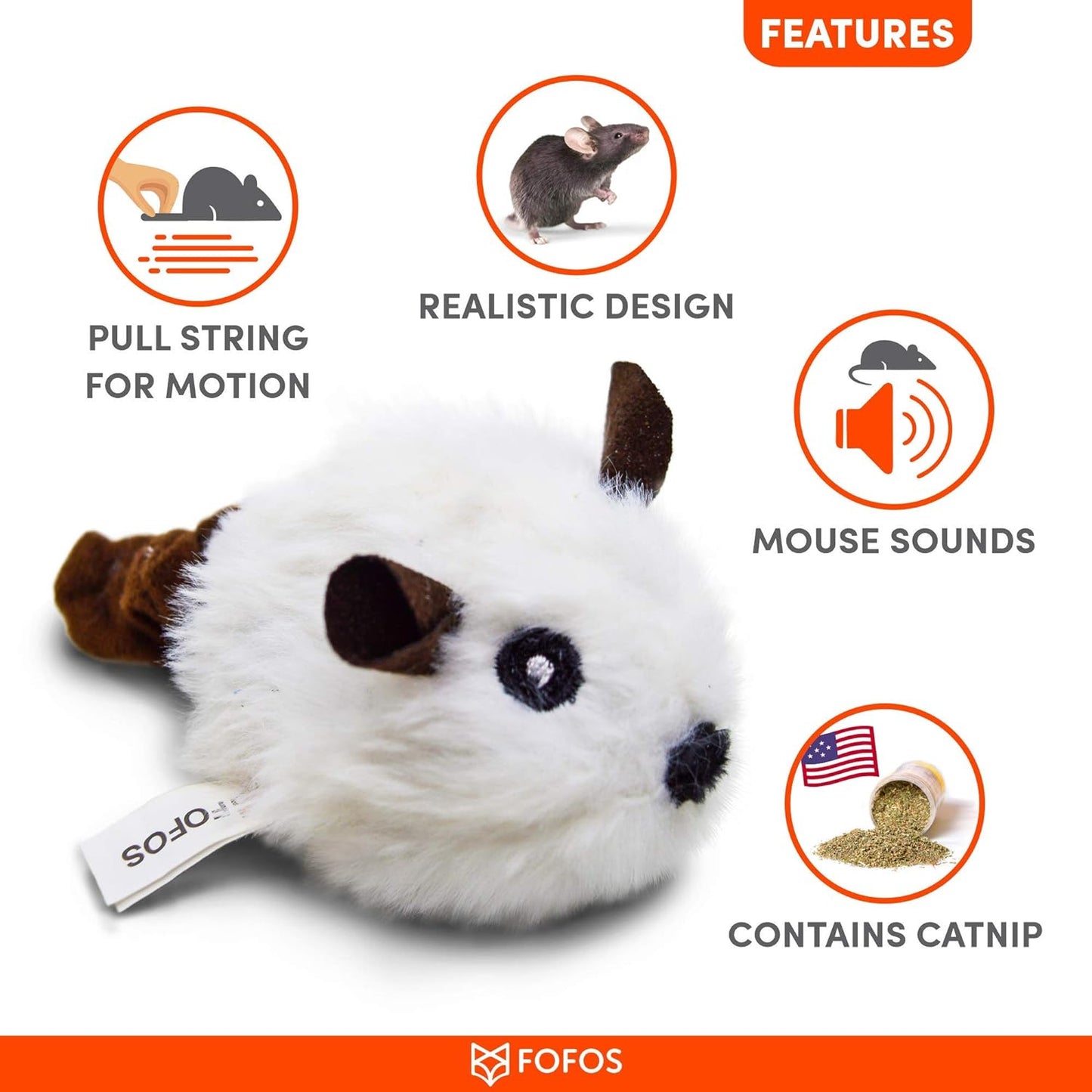 Fofos Pull String & Sound Chip Mouse