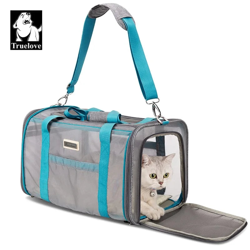 Truelove Transparent Mesh Duffle Carrier Teal Large