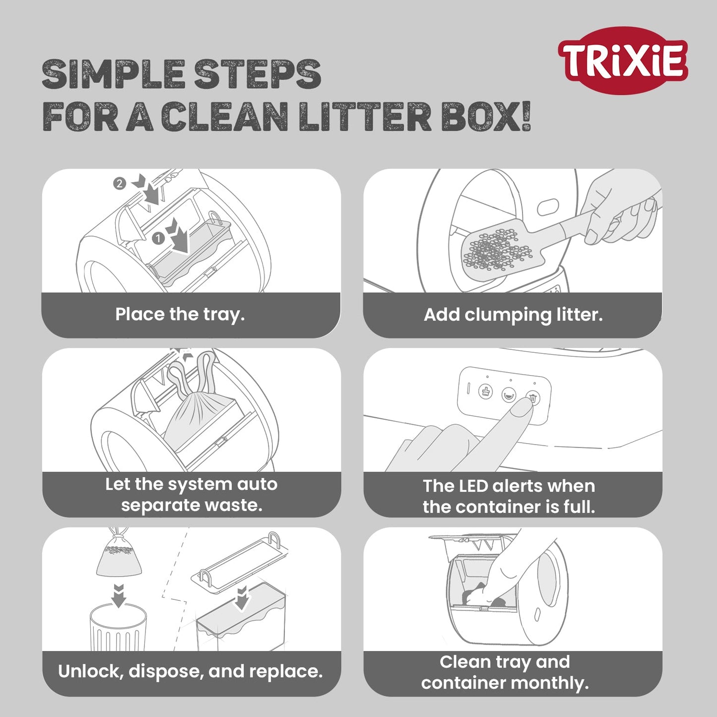 Trixie Self Cleaning Cat Litter Box 53 × 55.5 × 52 cm