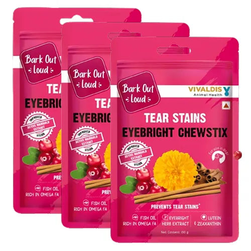 Bark Out Loud Tear Stains Eyebright Chew Stix Dog Treats 100 gm