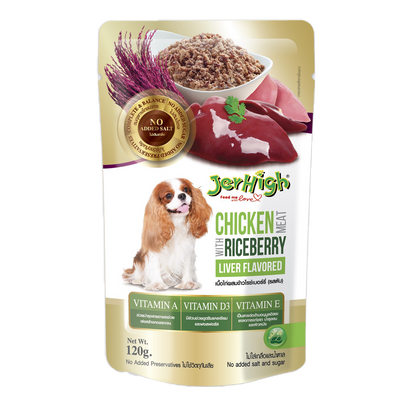 Jerhigh Chicken Meat with Riceberry in Jelly Dog Food 120g