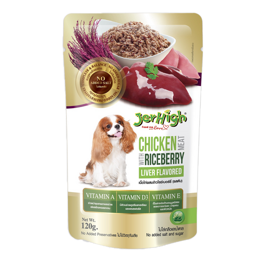 Jerhigh Chicken Meat with Riceberry in Jelly Dog Food 120g