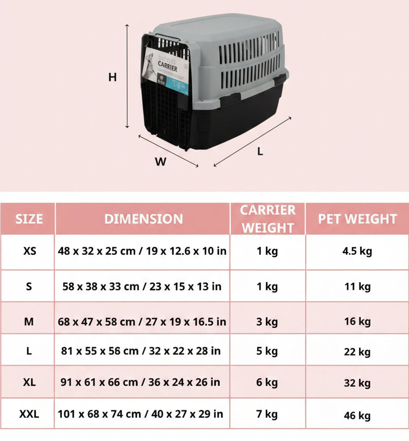 M-Pets Viaggio IATA Approved Travel Carrier for Dogs & Cats | 23 x 15 x 13 inch
