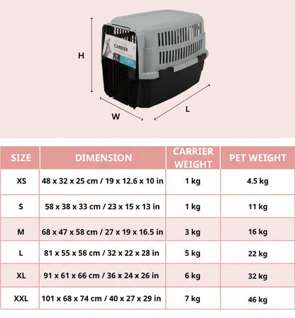 M-Pets Viaggio IATA Approved Travel Carrier for Dogs & Cats | 23 x 15 x 13 inch