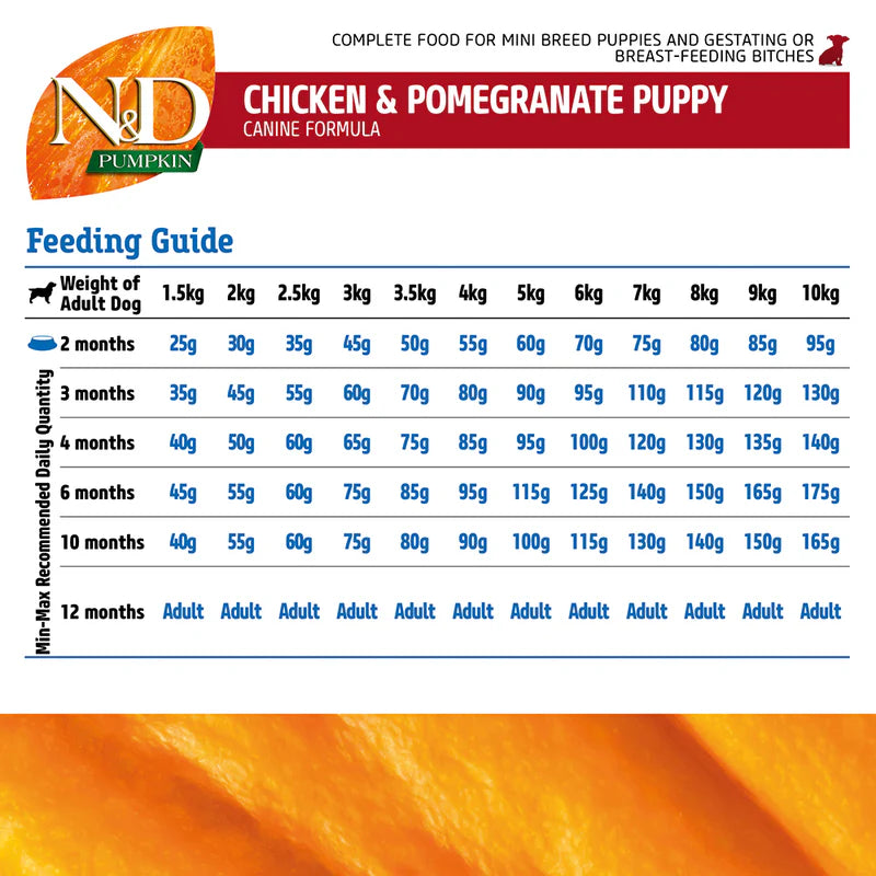 N&D Pumpkin | Chicken & Pomegranate | Puppy Mini | Dry Dog Food | 800 grams