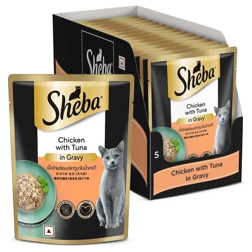 Sheba Chicken With Tuna in Gravy | Wet Cat Food | 70 gm Packs