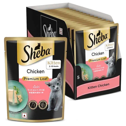 Sheba Chicken Premium Loaf Kitten | Wet Cat Food | 70 gm Packs