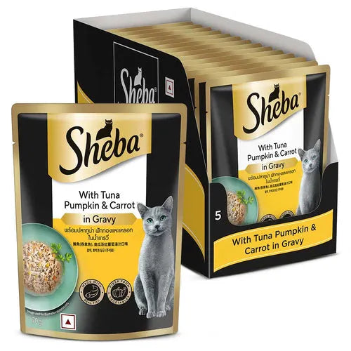 Sheba Tuna Pumpkin & Carrot in Gravy | Wet Cat Food | 70 gm Packs