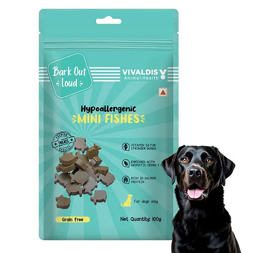 bark out loud mini fishes dog treat in dehradun