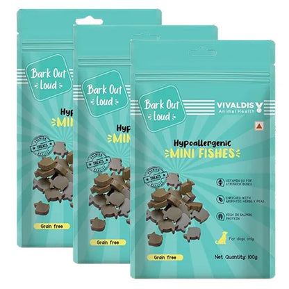 Bark Out Loud Mini Fishes Grain Free & Hypoallergenic Dog Treats 100 gm