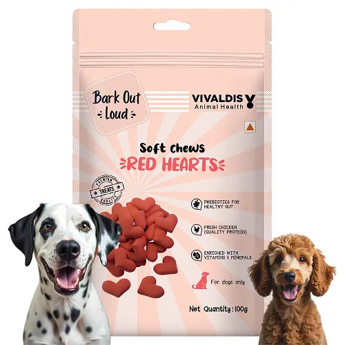 Bark Out Loud Red Hearts Dog Treats 100 gm
