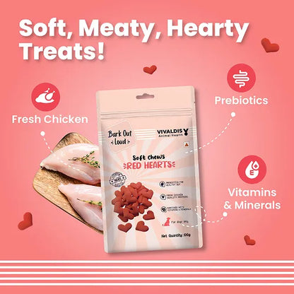 Bark Out Loud Red Hearts Dog Treats 100 gm
