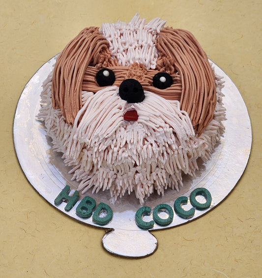 Chicken and yogurt Shih Tzu face birthday cake for dogs in Dehradun
