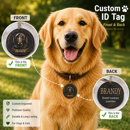 Customised Dog ID Tag | Golden Retriever