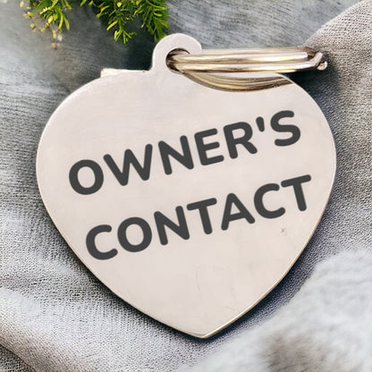 Customised Heart Shaped Pet ID Tag | 50mm