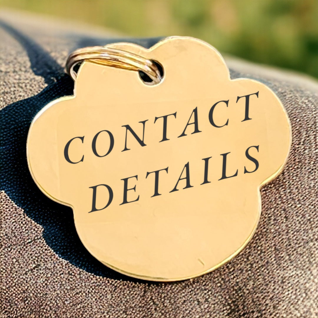 Customised Paw Shaped Pet ID Tag | Gold Finish | 50mm