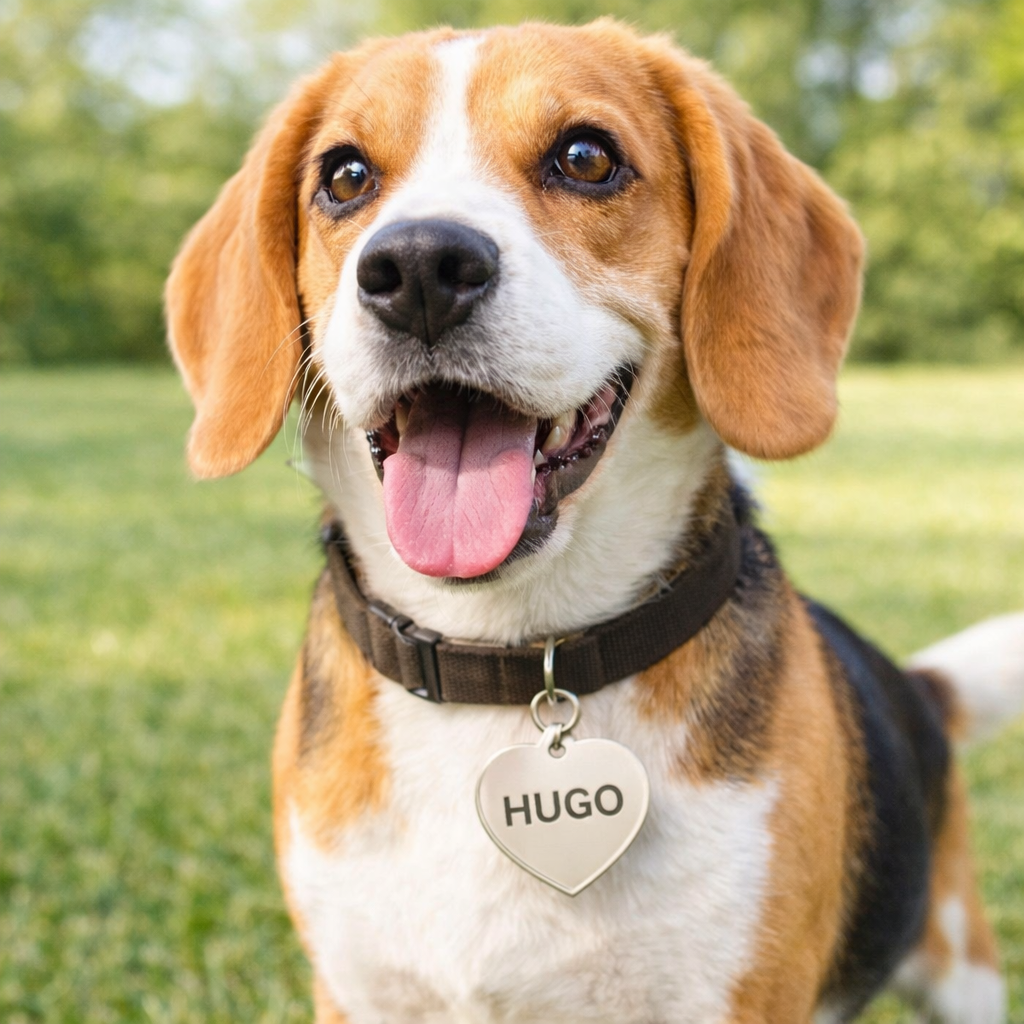 ID Tag - Heart Shaped | 50 mm | Silver