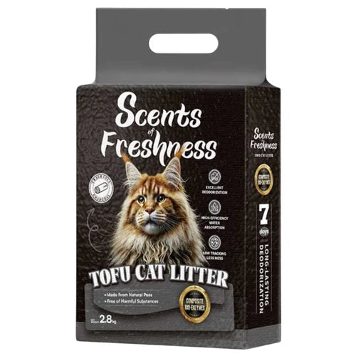Scents of Freshness | Premium Grade Tofu Cat Litter | Charcoal | 2.8 kg