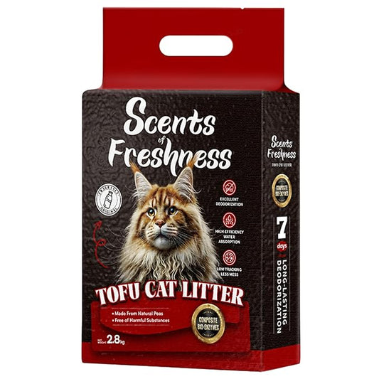 Scents of Freshness | Premium Grade Tofu Cat Litter | Mildly Scented Vanilla Milk | 2.8 kg